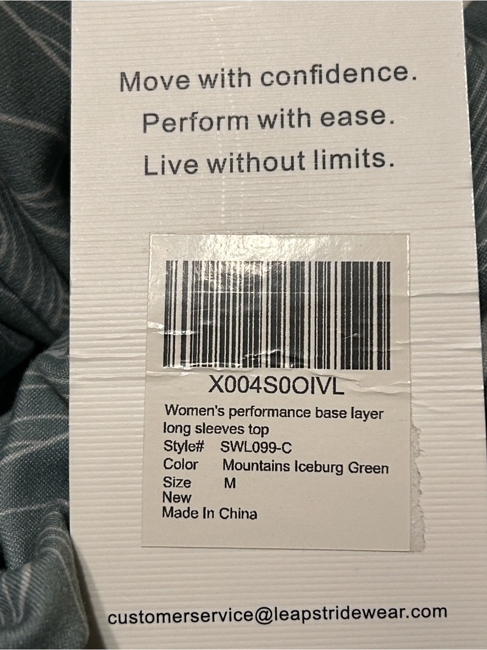 🧩Leapstride performance base layer long sleeve top mountain iceburg green M NEW - Picture 7 of 7